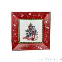 Блюдо 22 см квадратное &quot;Christmas world /Bordo&quot; / 230079