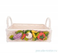 Корзина 40 х 18 см прямоугольная с 2 ручками &quot;Овощи&quot; / 246716