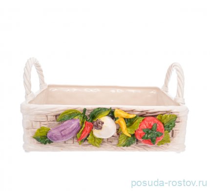 Корзина 40 х 18 см прямоугольная с 2 ручками &quot;Овощи&quot; / 246716