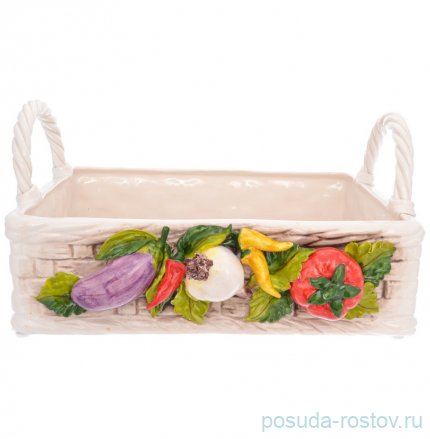 Корзина 40 х 18 см прямоугольная с 2 ручками &quot;Овощи&quot; / 246716