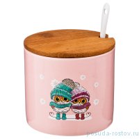 Банка для сыпучих продуктов 500 мл &quot;Милые совята /Розовый&quot; / 187124