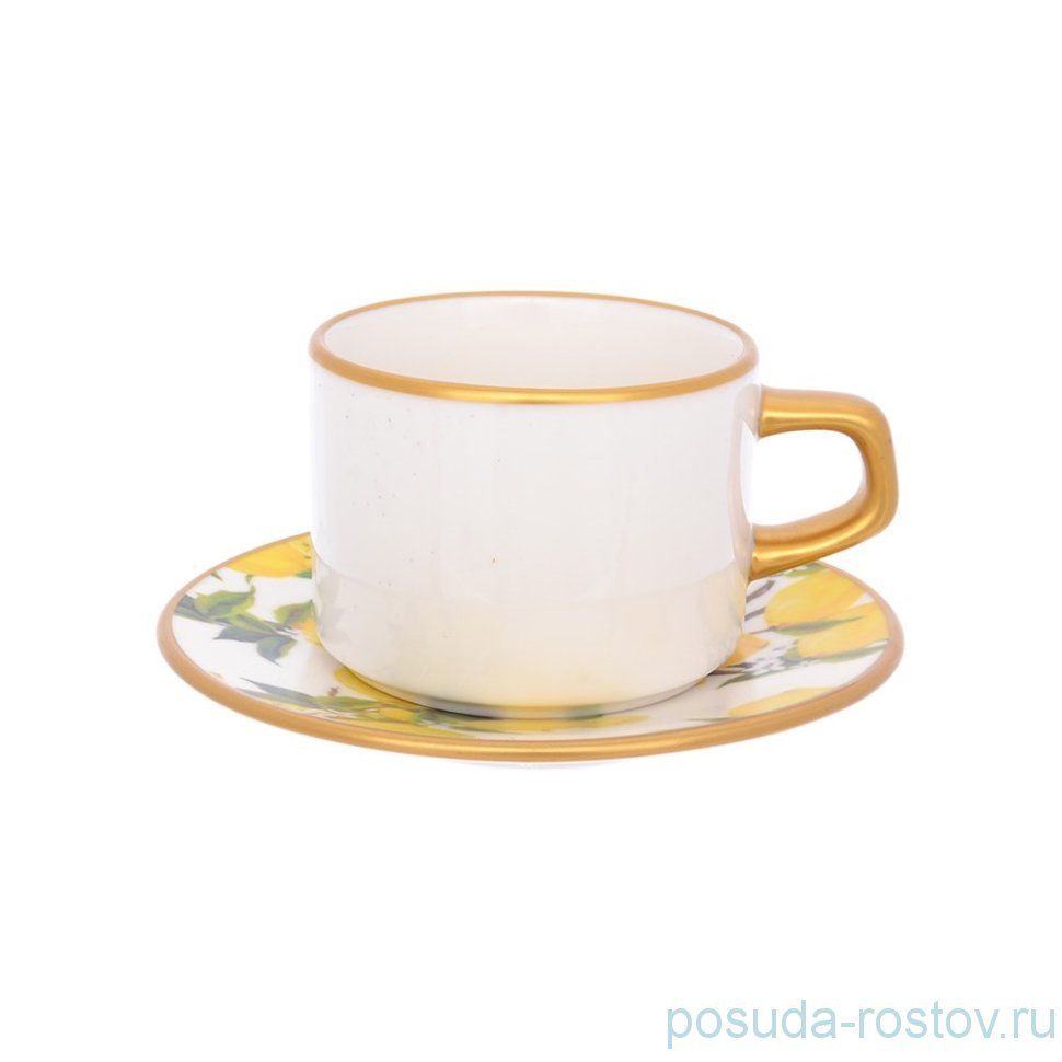 Набор кофейных пар 175 мл 6 шт "Lemon White" / 257938