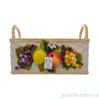 Корзина 40 х 24 см прямоугольная с 2 ручками &quot;Фрукты&quot; / 246728