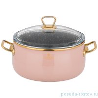 Кастрюля 22 см с крышкой эмалированная 4,1 л антипригарное мраморное покрытие &quot;agness /тюдор&quot; / 206400
