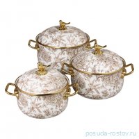 Набор кастрюль 6 предметов (2,1, 2,8, 3,8 л) эмалированные &quot;Royal garden&quot; / 375265