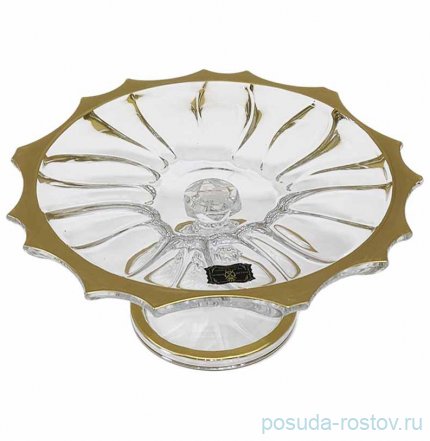 Конфетница 21 см плоская н/н &quot;Plantica /Матовое золото&quot; AS Crystal  / 337539