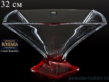 Ваза для фруктов 32 см н/н &quot;Квадро /Красное дно&quot; / 080392