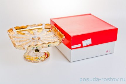 Блюдо 26 см квадратное н/н &quot;Яхами /Хрусталь с золотом&quot; / 043980