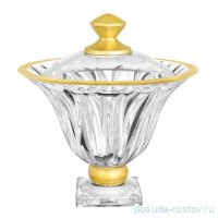 Конфетница 22,5 см н/н с крышкой &quot;Flame /Золото&quot; / 336523