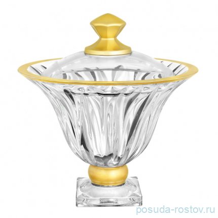 Конфетница 22,5 см н/н с крышкой &quot;Flame /Золото&quot; / 336523
