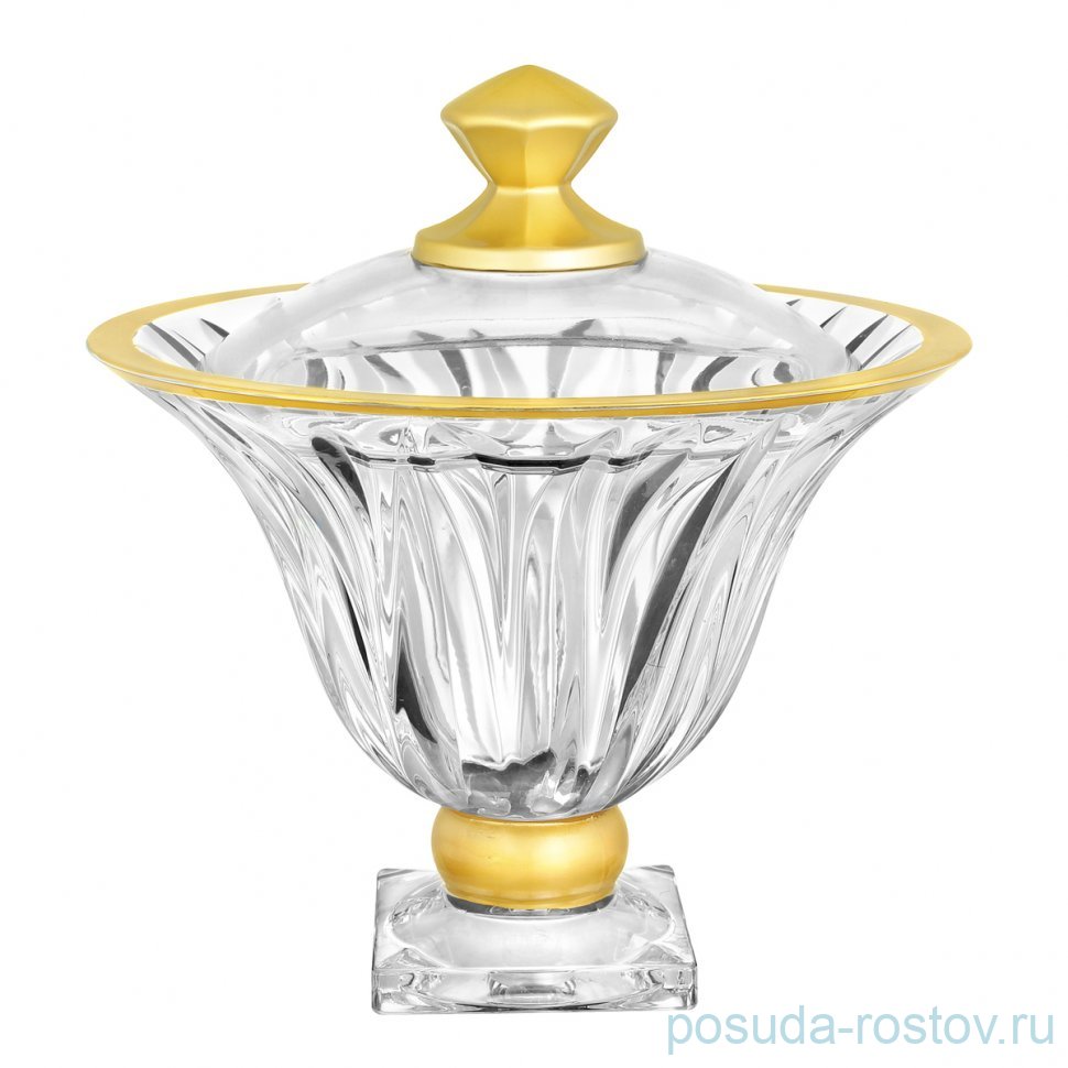 Конфетница 22,5 см н/н с крышкой "Flame /Золото" / 336523