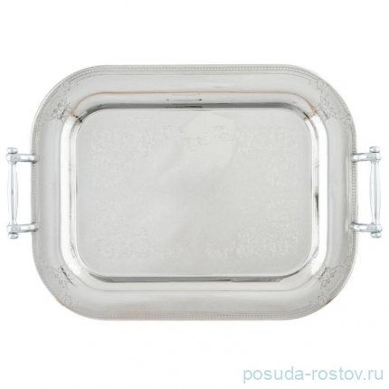 Поднос 50 x 36 см прямоугольный с ручками &quot;Barocco Inox&quot; / 339796