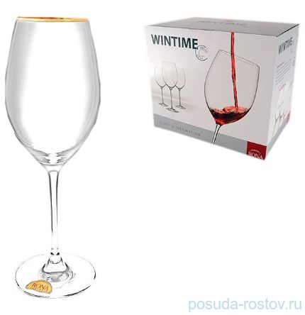 Бокалы для белого вина 410 мл 6 шт &quot;Wintime /Золотая отводка&quot; / 088028