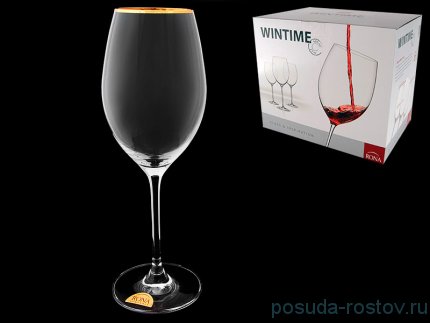 Бокалы для белого вина 410 мл 6 шт &quot;Wintime /Золотая отводка&quot; / 088028
