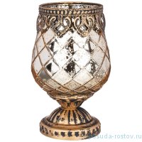 Подсвечник 9 х 9 х 14,5 см н/н &quot;дубай&quot; с металлическими элементами янтарный / 272876