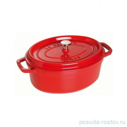 Кокот 29 см овальный с крышкой 4,25 л вишневый &quot;STAUB&quot;  / 336062