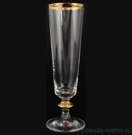 Бокалы для шампанского 205 мл 6 шт &quot;Белла /Отводка золото /20639&quot; / 101379
