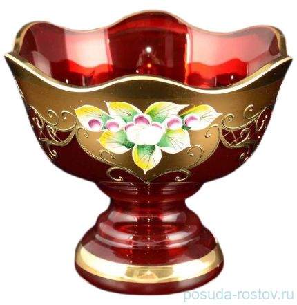 Конфетница 13 см н/н красная &quot;Лепка /волна&quot; / 100753
