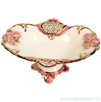 Фруктовница 39 х 32 х 17 см овальная н/н &quot;Розы розовые /Royal Classics&quot; 15 / 150997
