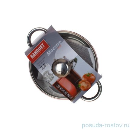 Кастрюля 18 см с крышкой 2,8 л красная &quot;Maestro /Banquet&quot; / 152500