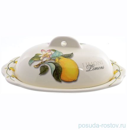 Масленка 22,5 х 15,5 см &quot;Artigianato ceramico /Лимоны&quot; / 060069