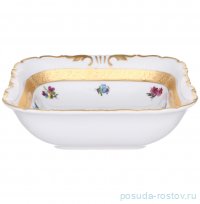 Салатник 21 см квадратный &quot;Аляска /Цветы /Золотая лента&quot; / 313563