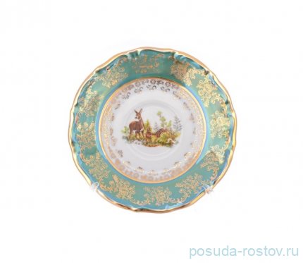 Блюдце 15 см 1 шт &quot;Мария-Тереза /Охота зелёная&quot; М-D / 255308