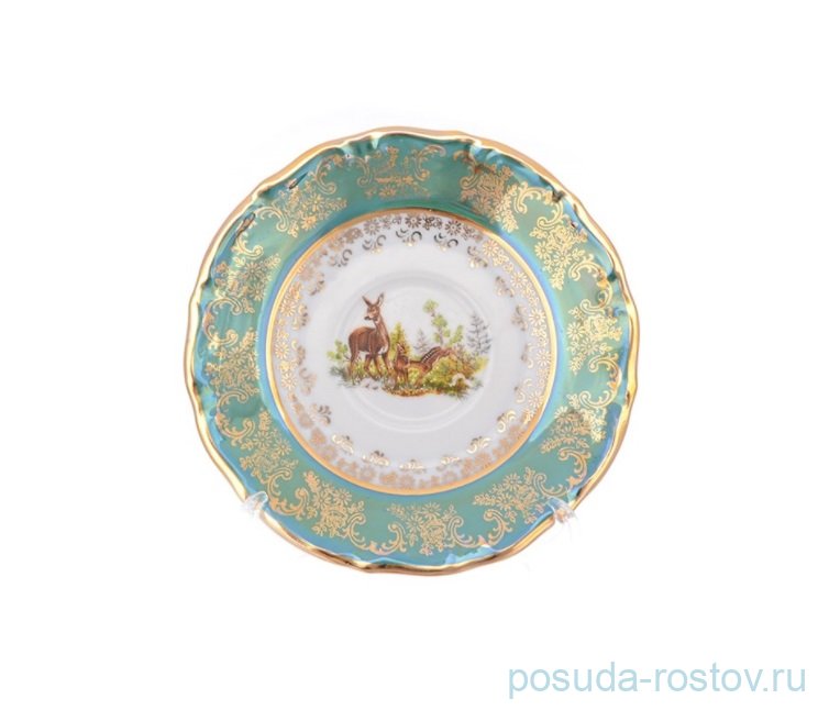 Блюдце 15 см 1 шт "Мария-Тереза /Охота зелёная" М-D / 255308
