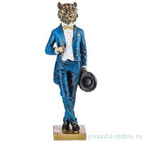 Фигурка 13 х 9 х 36 см &quot;Тигр-джентльмен в синем костюме&quot; / 270676