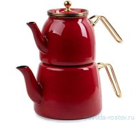 Набор чайников 2 предмета эмалированные (1 л, 2,1 л) красные &quot;ENAMEL COOKWARES&quot; / 295934