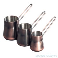Набор турок 3 предмета (210, 270, 340 мл) на подставке ручки медные &quot;COFFEE POT SETS&quot; / 296900