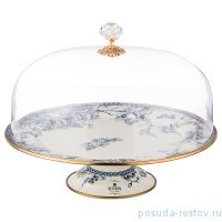 Тортница 30 см с крышкой н/н &quot;agness /винтаж /цветы и бабочки&quot; / 200223