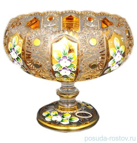Ваза для конфет 20 см н/н "Хрусталь с золотом" / 049199