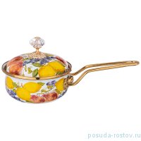 Ковш 14 см с крышкой эмалированный 900 мл &quot;Agness /Фландрия /Фрукты&quot; / 225320