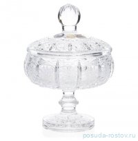 Конфетница 13,5 см с крышкой н/н &quot;CRYSTAL HEART /Хрусталь резной&quot; / 283947
