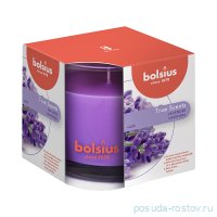 Свеча ароматическая 9,5 х 9,5 см в стекле &quot;True scents /Лаванда /Bolsius&quot; (время горения 43 ч)  / 278304