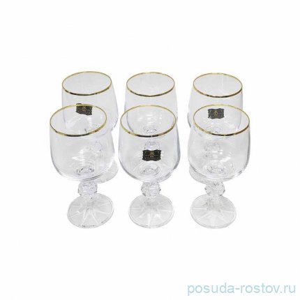 Бокалы для красного вина 230 мл 6 шт &quot;Клаудия /Отводка золото&quot; AS Crystal / 335526