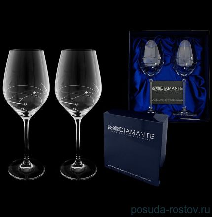 Бокалы для красного вина 360 мл 2 шт &quot;Diamante /Пружинка с стразами&quot; / 096508