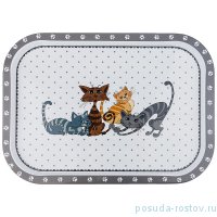 Поднос сервировочный 40 х 29 х 1,5 см прямоугольный &quot;Agness /Озорные Коты&quot; / 195952