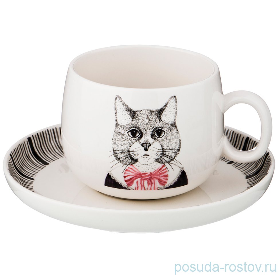 Чайные пары 450 мл 4 шт "Fashion Animals /Кошка" / 190901