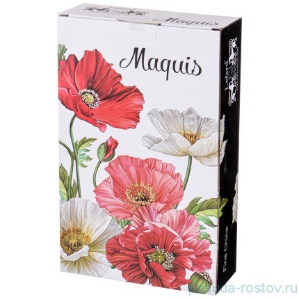 Блюдо 32,5 х 19 х 6 см прямоугольное с ручками белое &quot;Маки&quot; / 233069