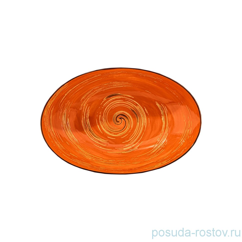 Салатник 30 x 19,5 x 7 см овальный оранжевый "Spiral" / 261597