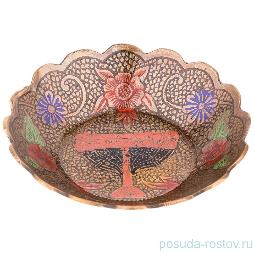 Розетка 10 х 10 х 2 см н/н цветная эмаль /латунь / 195606