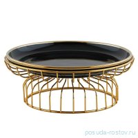Блюдо 30 см на подставке чёрное / 335511