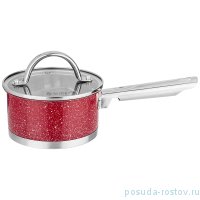 Ковш 14 х 7,5 см со стеклянной крышкой 1 л красный &quot;agness&quot; / 252168