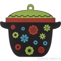 Подставка 16 х 19 см силиконовая чёрная &quot;Кастрюля&quot; / 170746