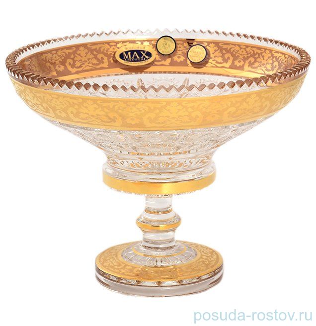 Конфетница 20 см н/н "Max Crystal /Золотая лента" / 148451