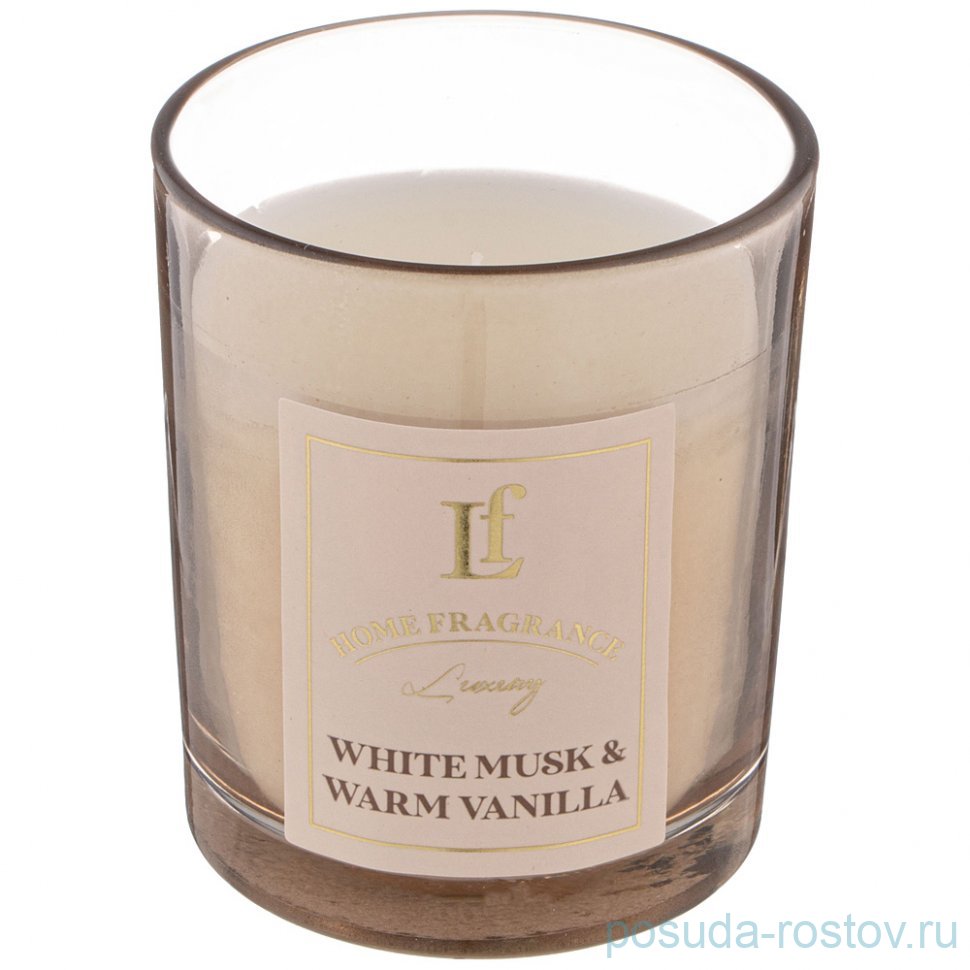 Свеча ароматизированная в стакане 6 х 7,5 см "White musk & warm vanilla" / 348306