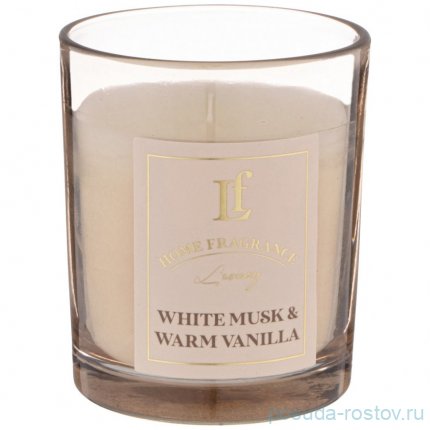 Свеча ароматизированная в стакане 6 х 7,5 см &quot;White musk &amp; warm vanilla&quot; / 348306