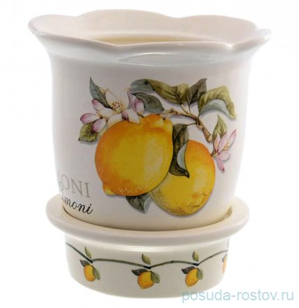 Подставка для столовых приборов 14,5 см &quot;Artigianato ceramico /Лимоны&quot; / 156775
